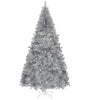 8 FT Artificial Christmas Tree, Unlit Hinged Christmas Pine Tree with 1350 Branch Tips and Sturdy Metal Stand, Silver