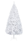 9 FT Artificial Christmas Tree, Unlit Hinged Christmas Pine Tree with 2000 Branch Tips and Sturdy Metal Stand, White