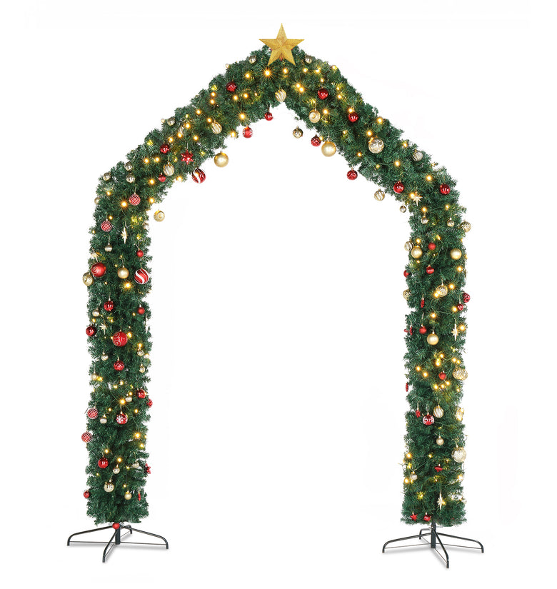 240*40*260cm 1860 Branches PVC Christmas Arch Holiday Arch Decoration Green